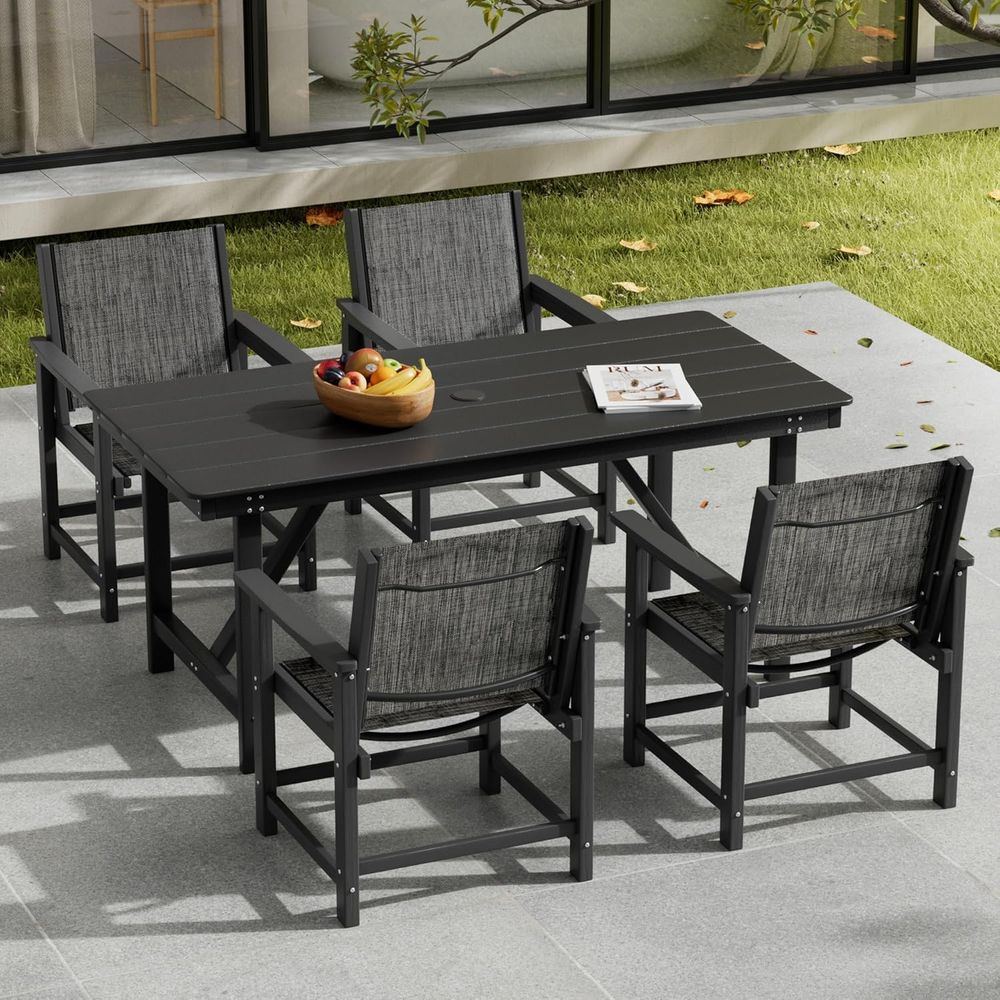 Outdoor Furniture Ofo - HDPE Garten-Essgruppe für 4 Personen, wetterfeste