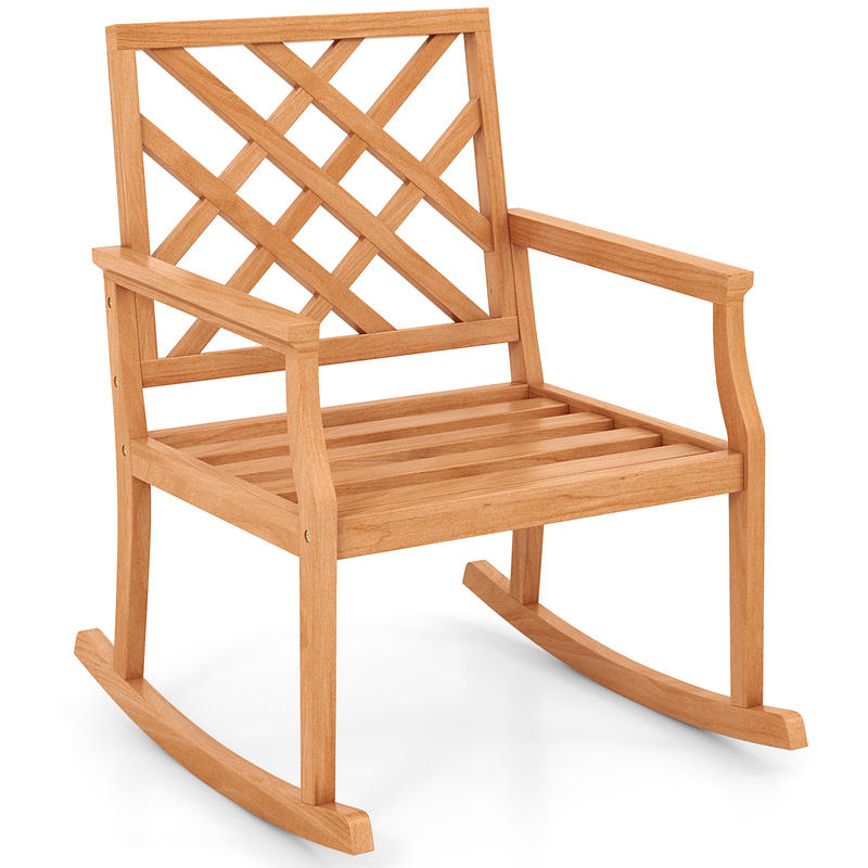 Outdoor Furniture Teak Wood - Schaukelstuhl aus Teakholz, 36 Zoll, solide