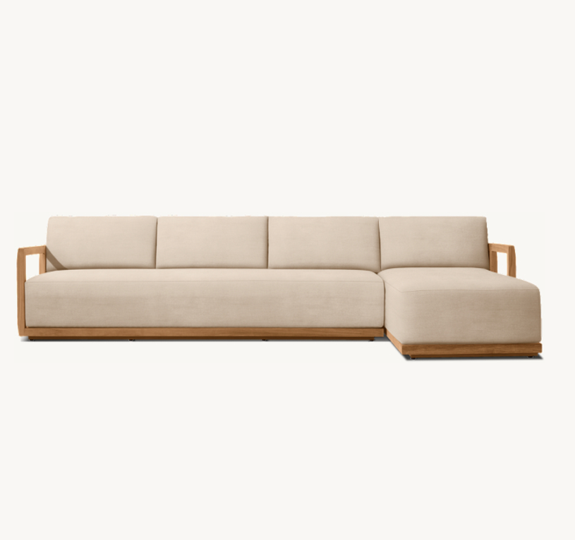 Outdoor Furniture Teak Wood - 2026 Neues Modisches Design Outdoor-Terrassenmöbel Teak-Sofa