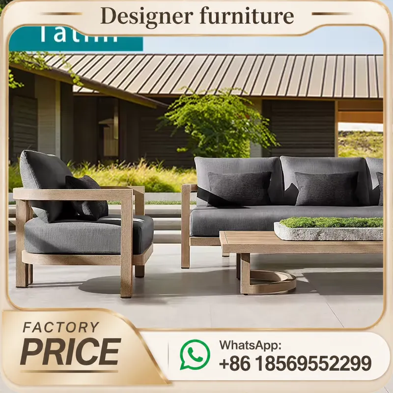 Outdoor Furniture Teak Wood - Teakholz-Sofa-Set, wasserdicht, für den Außenbereich, Gartenmöbel