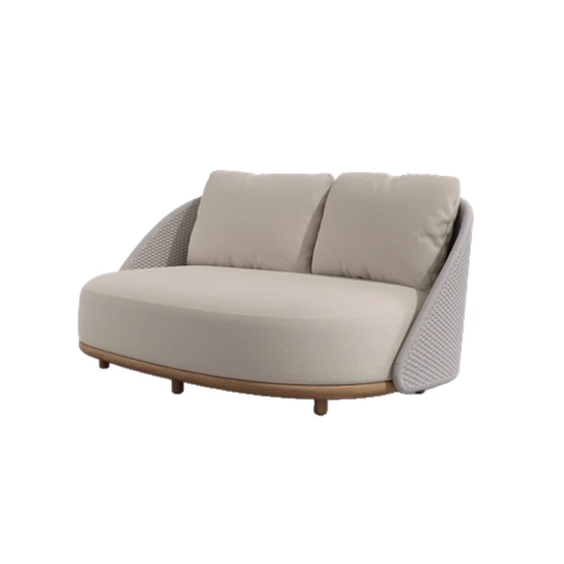 Outdoor Furniture Teak Wood - Nordisches Outdoor-Teakholz-Sofa für Villa, Innenhof, Balkon,
