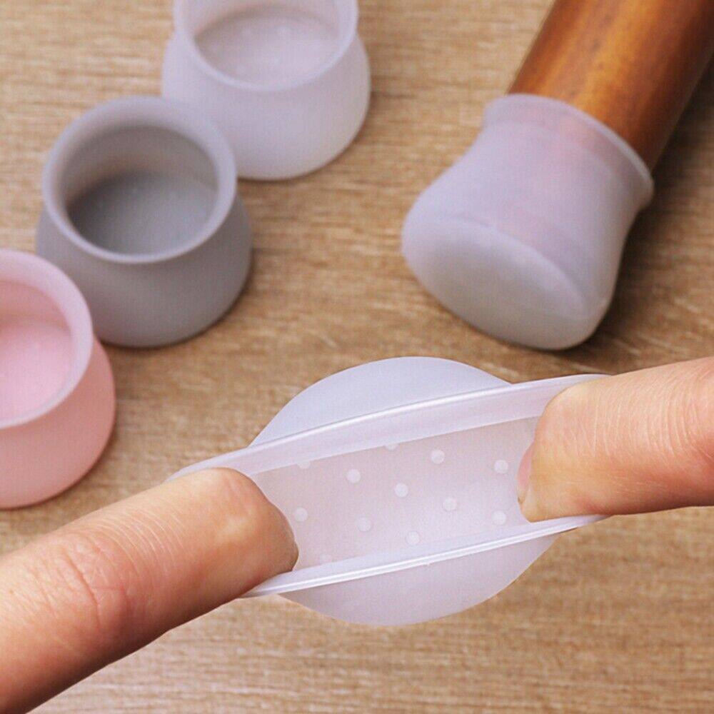 Outdoor Furniture Leg Protectors - 20 Stück Stuhl-Bodenschoner, graues Silikon, Stuhlbeinkappe,