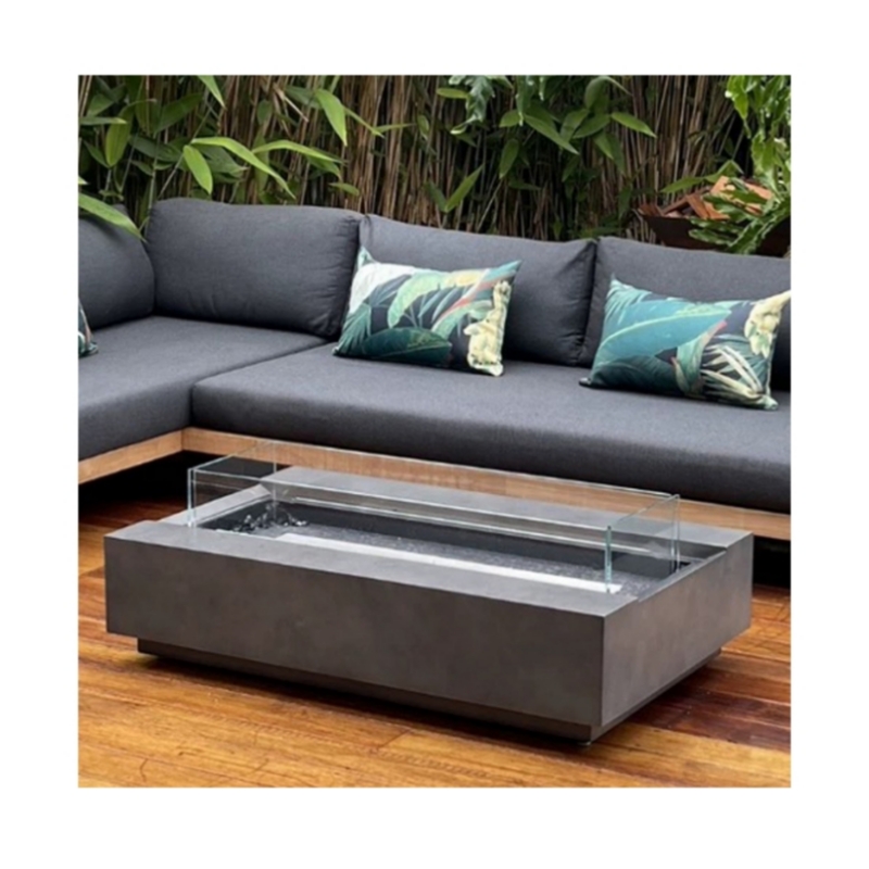 Outdoor Furniture With Fire Pit Table - Moderner Corten-Stahl-Gasfeuerkorb für den Außenbereich –