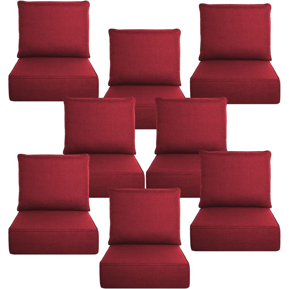 Outdoor Furniture Cushions 24 X 24 - Luxuriöses 6 Zoll dickes Outdoor-Kissenset 8-24x24