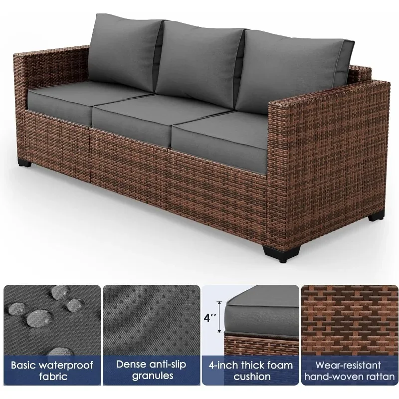Outdoor Furniture With Fire Pit Table - Ein Möbelset mit Feuerstellentisch, 8-teiliges übergroßes