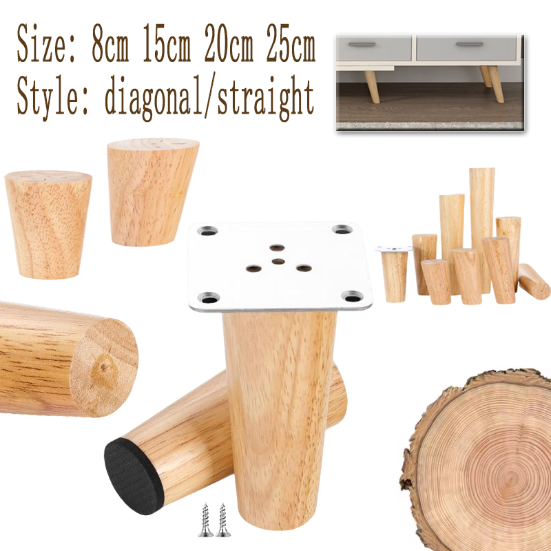 Adirondack Chair Wood - 4-teilige Holzmöbelfüße, schräges und gerades Design,