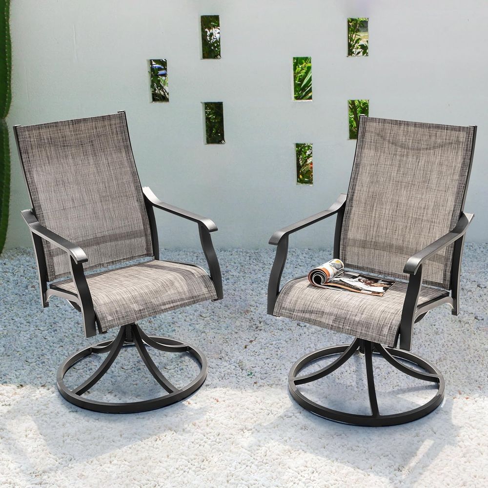 Outdoor Furniture Ofo - Drehbares Terrassenstuhl-Set mit 2 Stühlen, wetterfeste