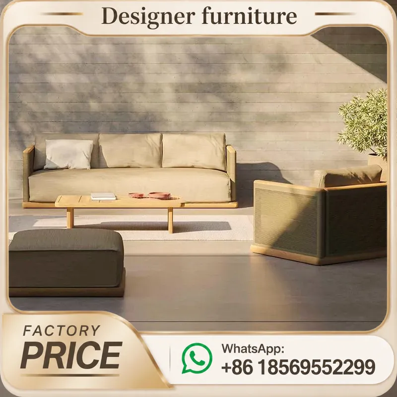 Outdoor Furniture Teak Wood - Outdoor-Sofa-Set aus geflochtenem Seil, wasserdicht, aus