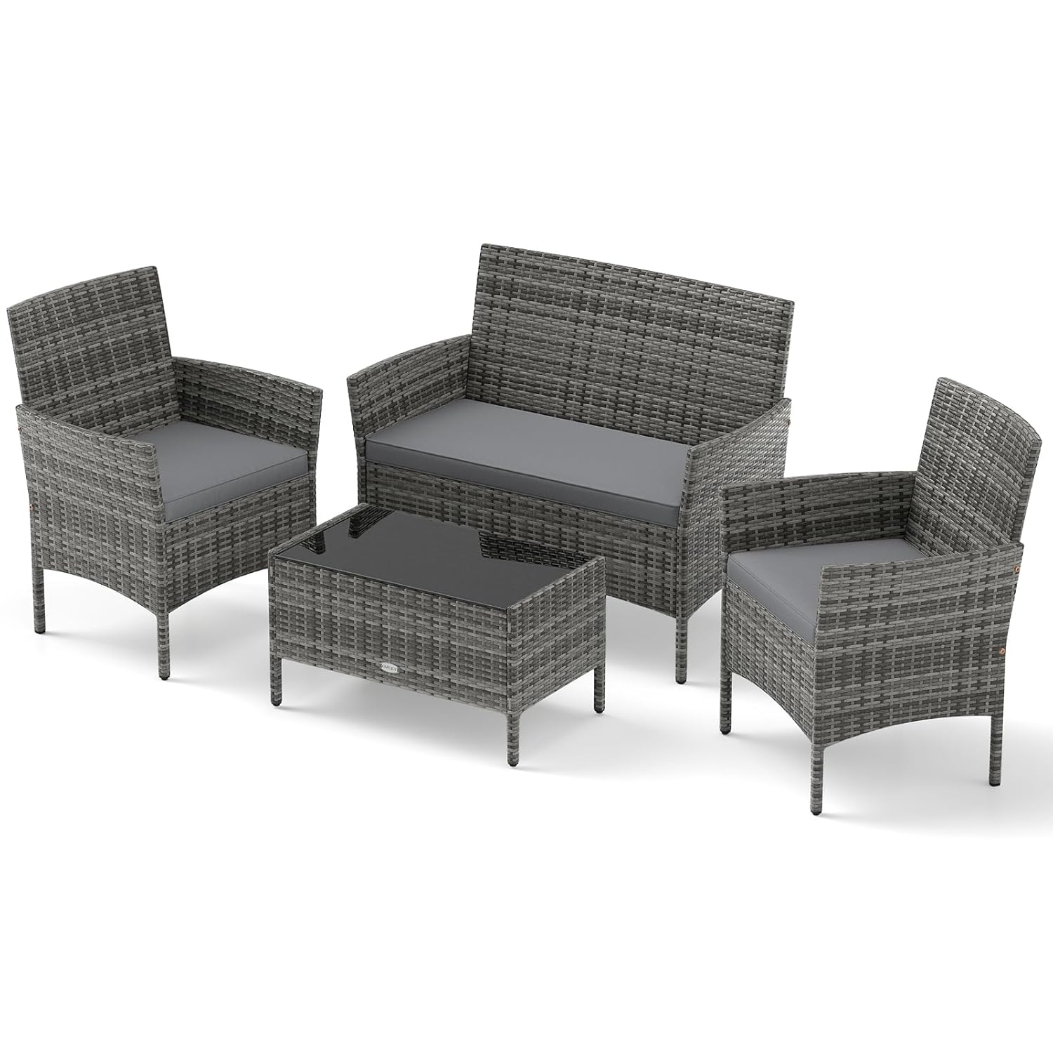 Outdoor Furniture Ofo - 4-teiliges Gartenmöbel-Set – Rattan-Bistro-Set für den