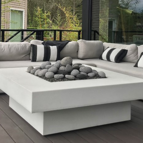 Outdoor Furniture With Fire Pit Table - Outdoor-Sofa-Set mit Feuertisch, Maßgefertigte Gartenmöbel, Terrassen-Feuerstelle,