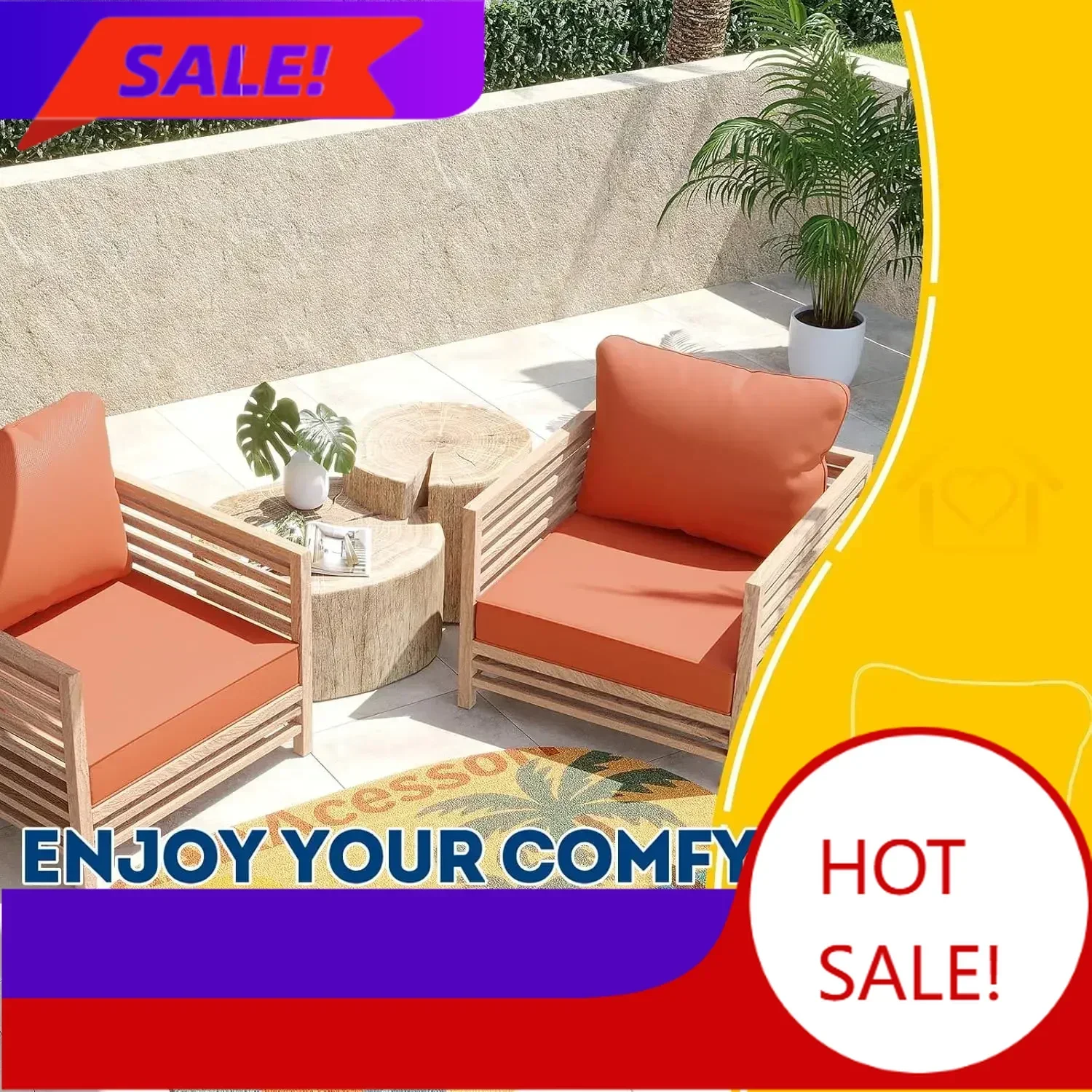 Outdoor Furniture Cushions 24 X 24 - Bestseller[XMSJ] Outdoor-Tiefsitzkissen, wasserdicht, farbbeständig, Ersatzkissen für