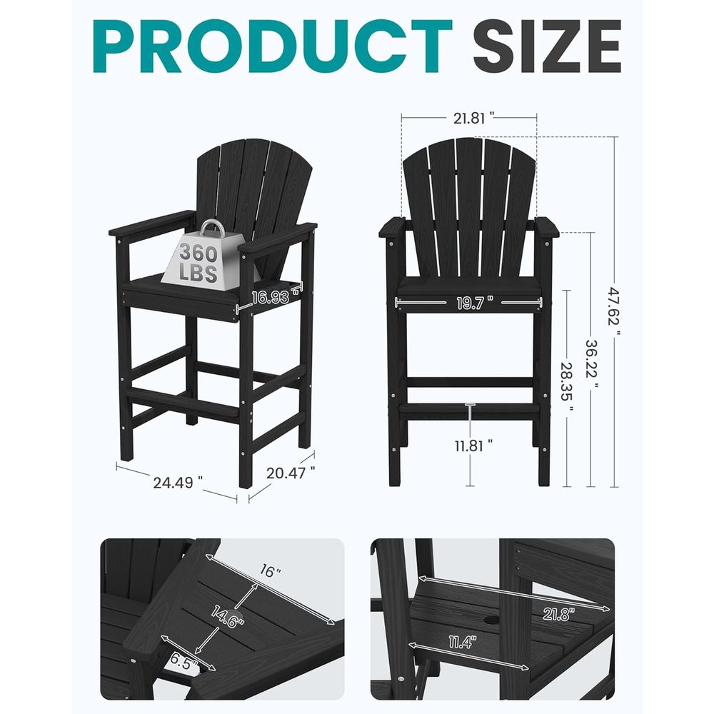 Hohe Adirondack-Stühle im 2er- – Outdoor Furniture Ofo Bewertung und Preis