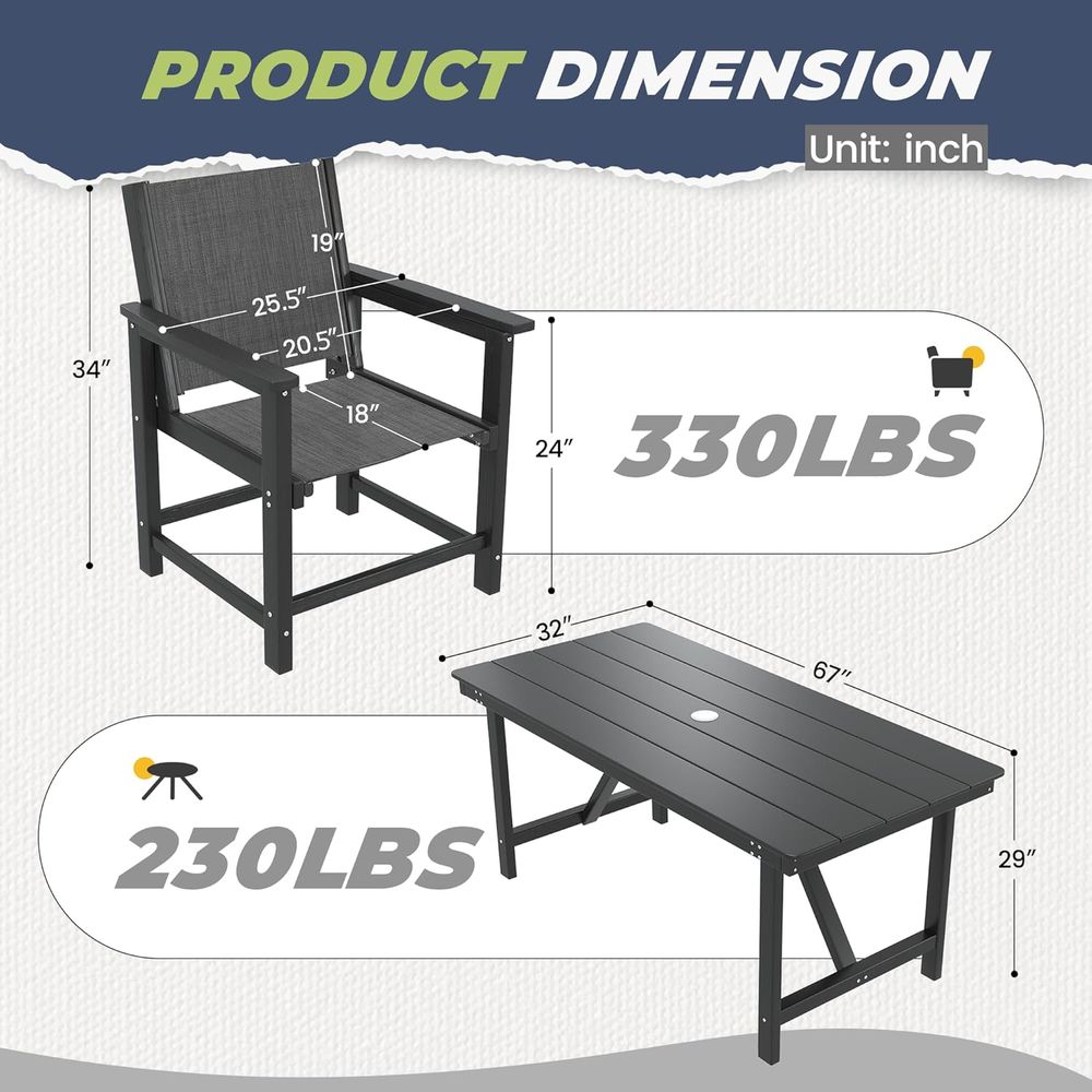 HDPE Garten-Essgruppe für 4 Pe – Outdoor Furniture Ofo Bewertung und Preis