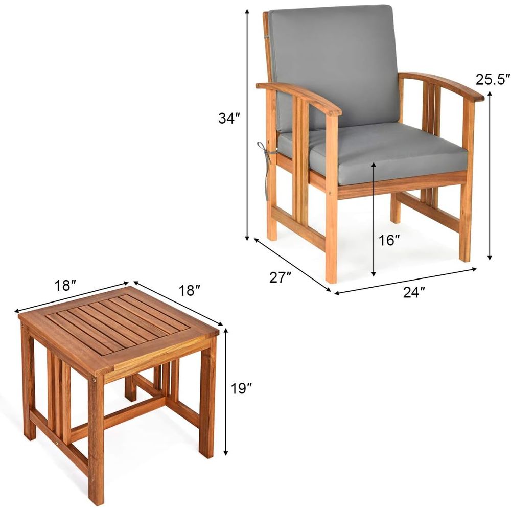3-teiliges Terrassenmöbel-Set, – Outdoor Furniture Ofo Bewertung und Preis