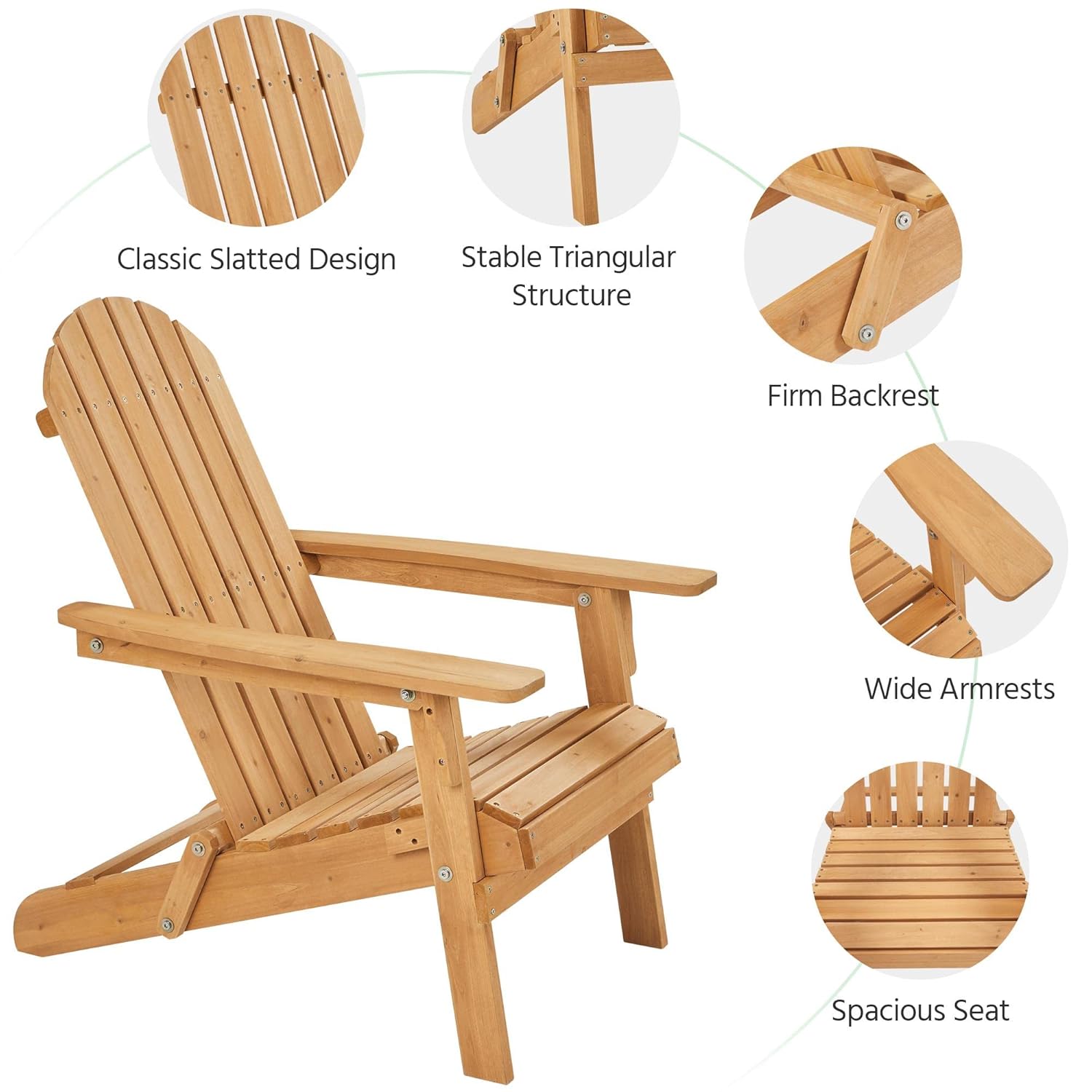 Klappbarer Adirondack-Stuhl, 2 – Adirondack Chair Wood Bewertung und Preis