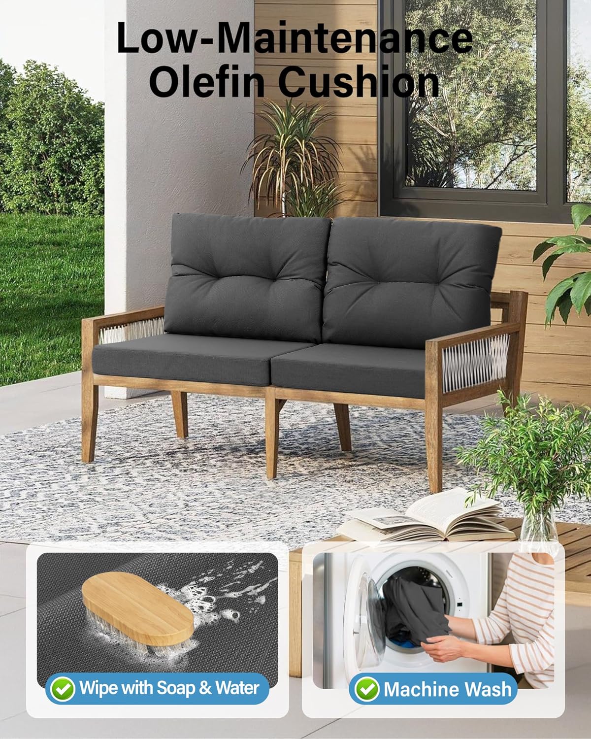 Outdoor-Terrassenmöbel, dunkel – Outdoor Furniture Cushions 24 X 24 Bewertung und Preis