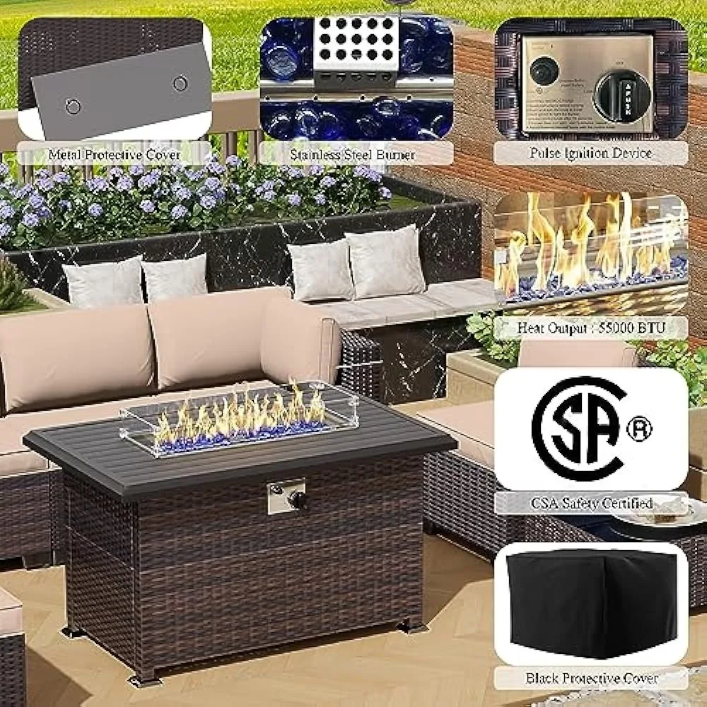 - Terrassenmöbel-Set mit Propa – Outdoor Furniture With Fire Pit Table Bewertung und Preis