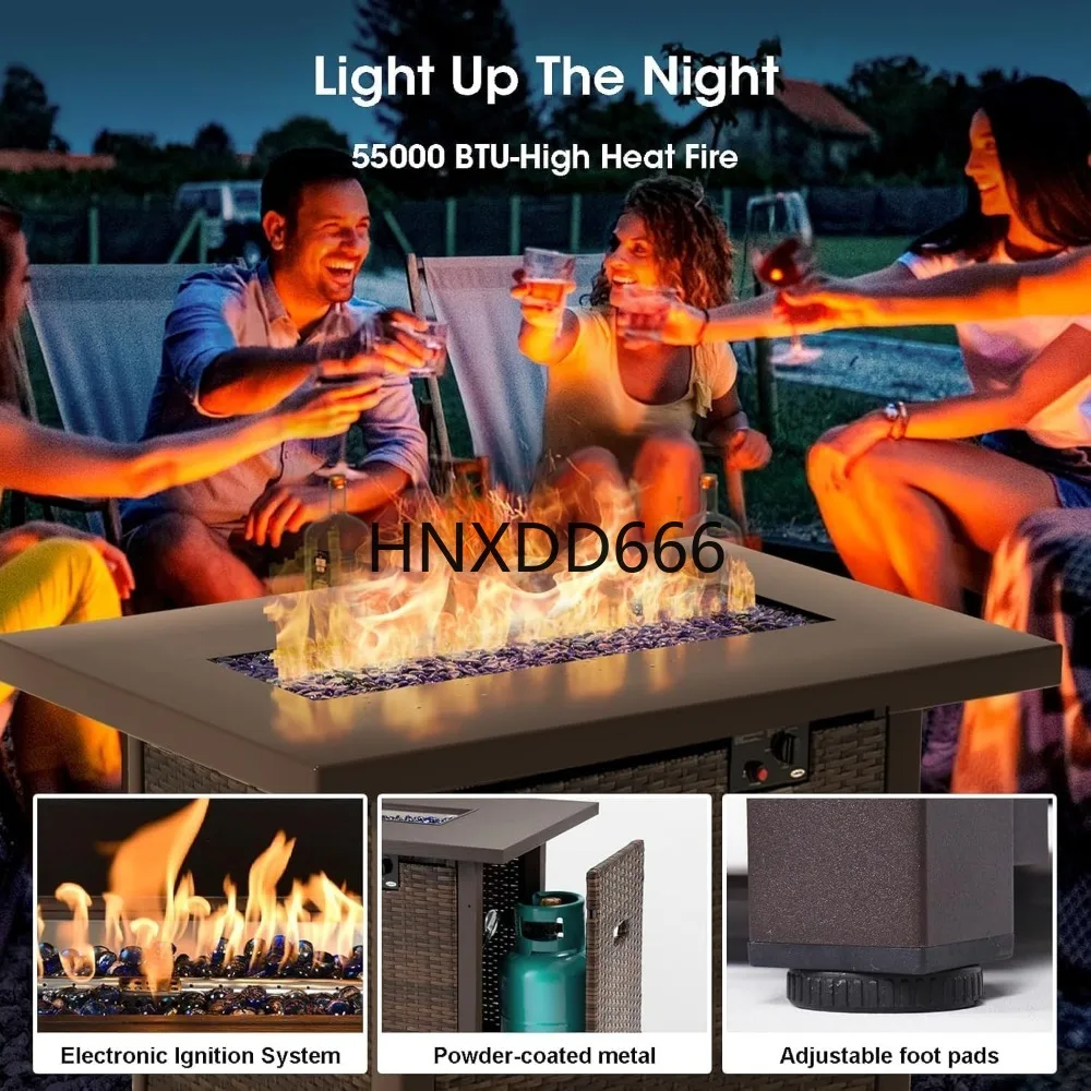 7-teiliges Gartenmöbel-Set mit – Outdoor Furniture With Fire Pit Table Bewertung und Preis
