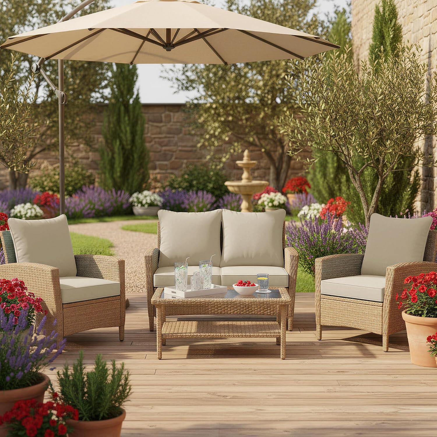 Outdoor-Stuhlkissen-Set, 4 Stü – Outdoor Furniture Cushions 24 X 24 Bewertung und Preis