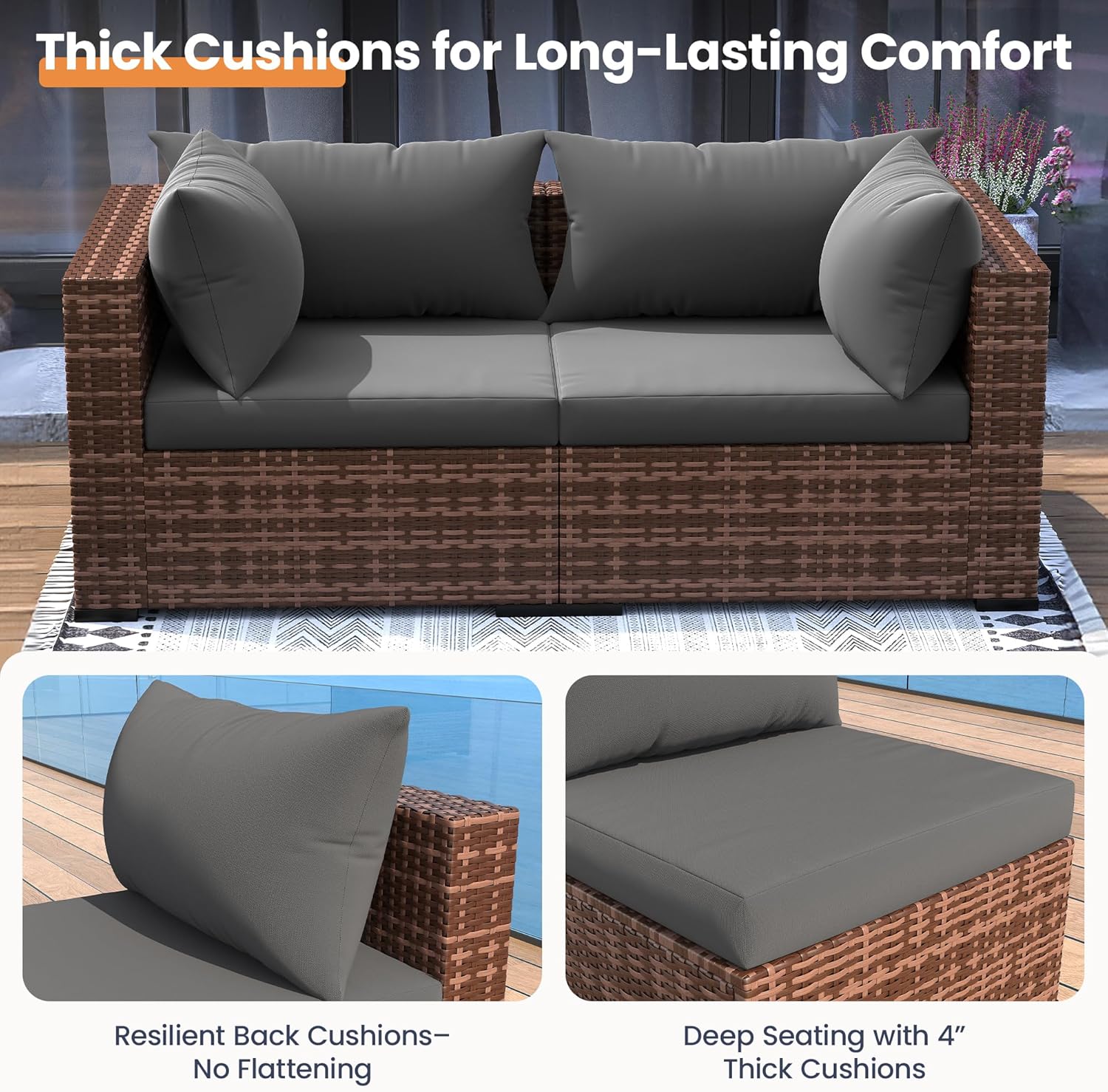 5-teiliges Outdoor-Sofa-Set mi – Outdoor Furniture With Fire Pit Table Bewertung und Preis