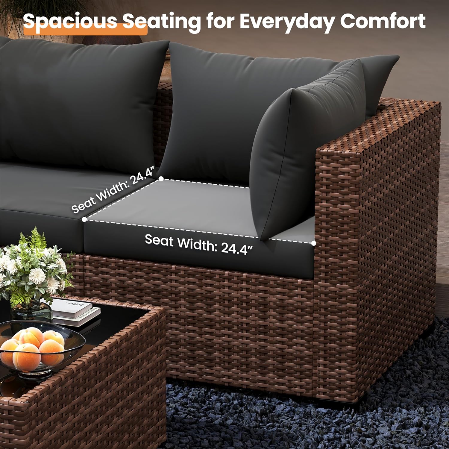 5-teiliges Outdoor-Sofa-Set mi – Outdoor Furniture With Fire Pit Table Bewertung und Preis