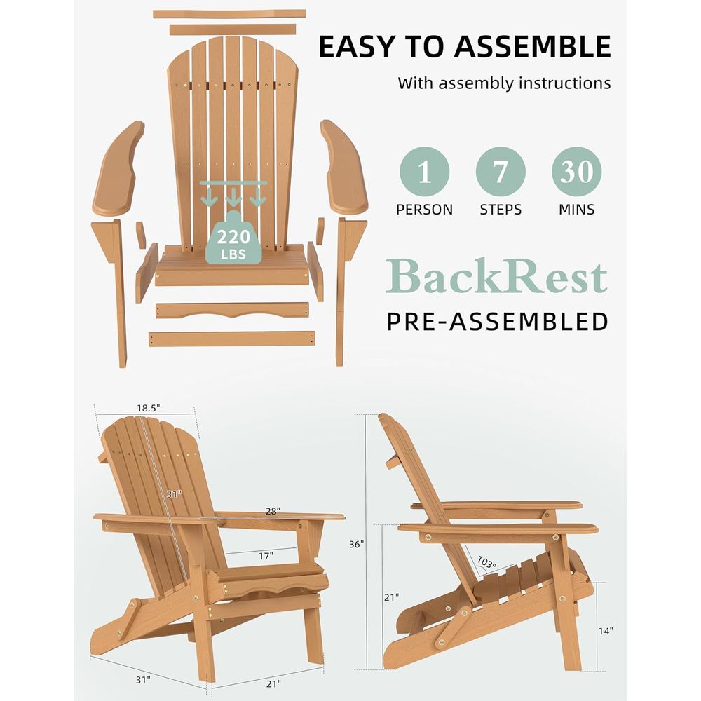 Klassisches 4-teiliges Adirond – Adirondack Chair Wood Bewertung und Preis