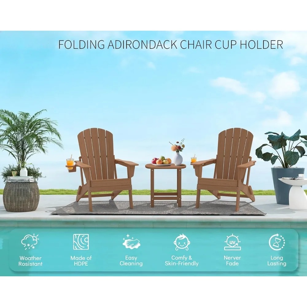 3-teiliges klappbares Adironda – Adirondack Chair Wood Bewertung und Preis