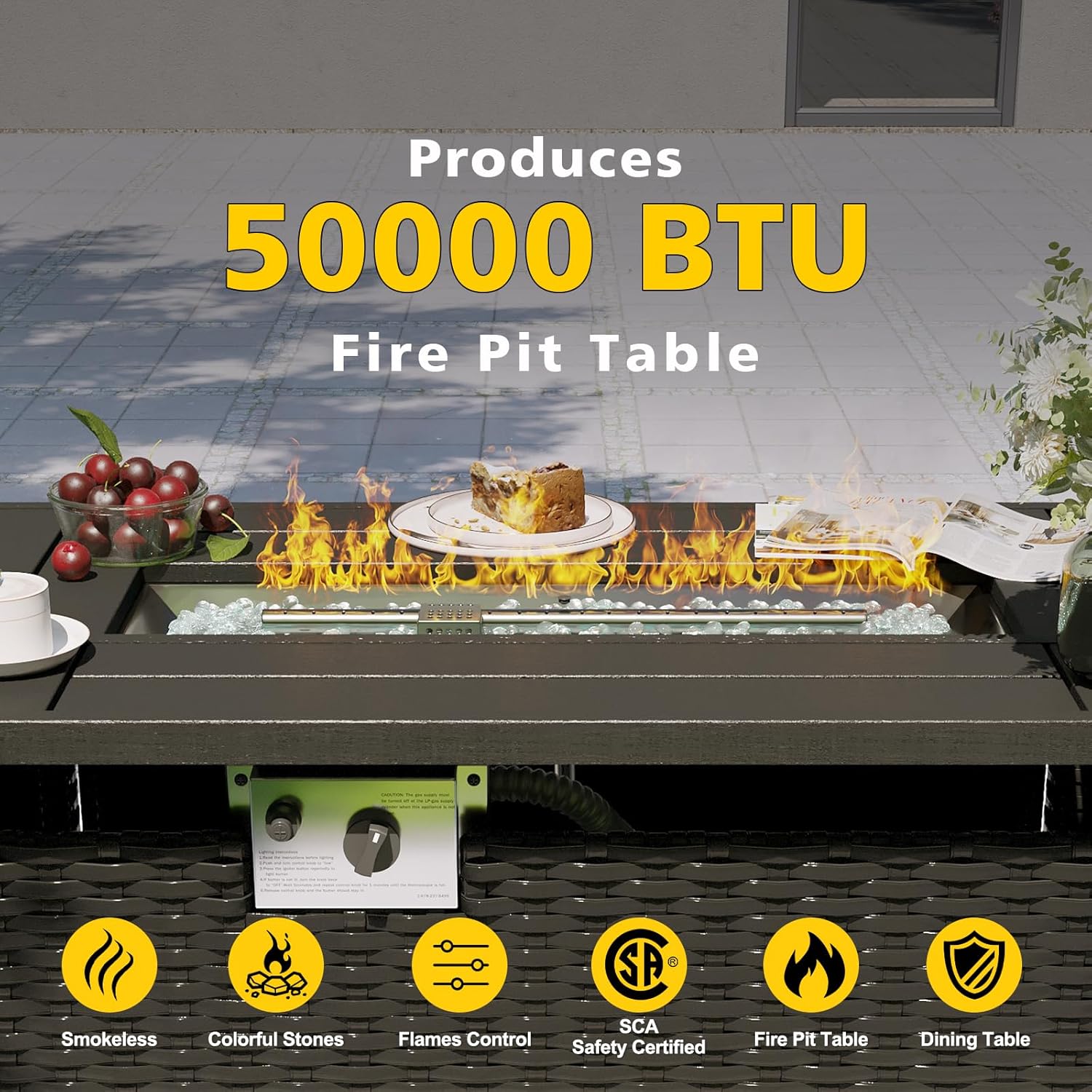 Terrassenmöbel-Set mit Feuerti – Outdoor Furniture With Fire Pit Table Bewertung und Preis