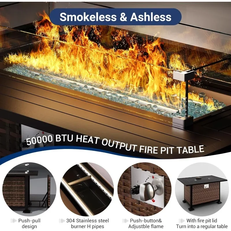 Ein Möbelset mit Feuerstellent – Outdoor Furniture With Fire Pit Table Bewertung und Preis