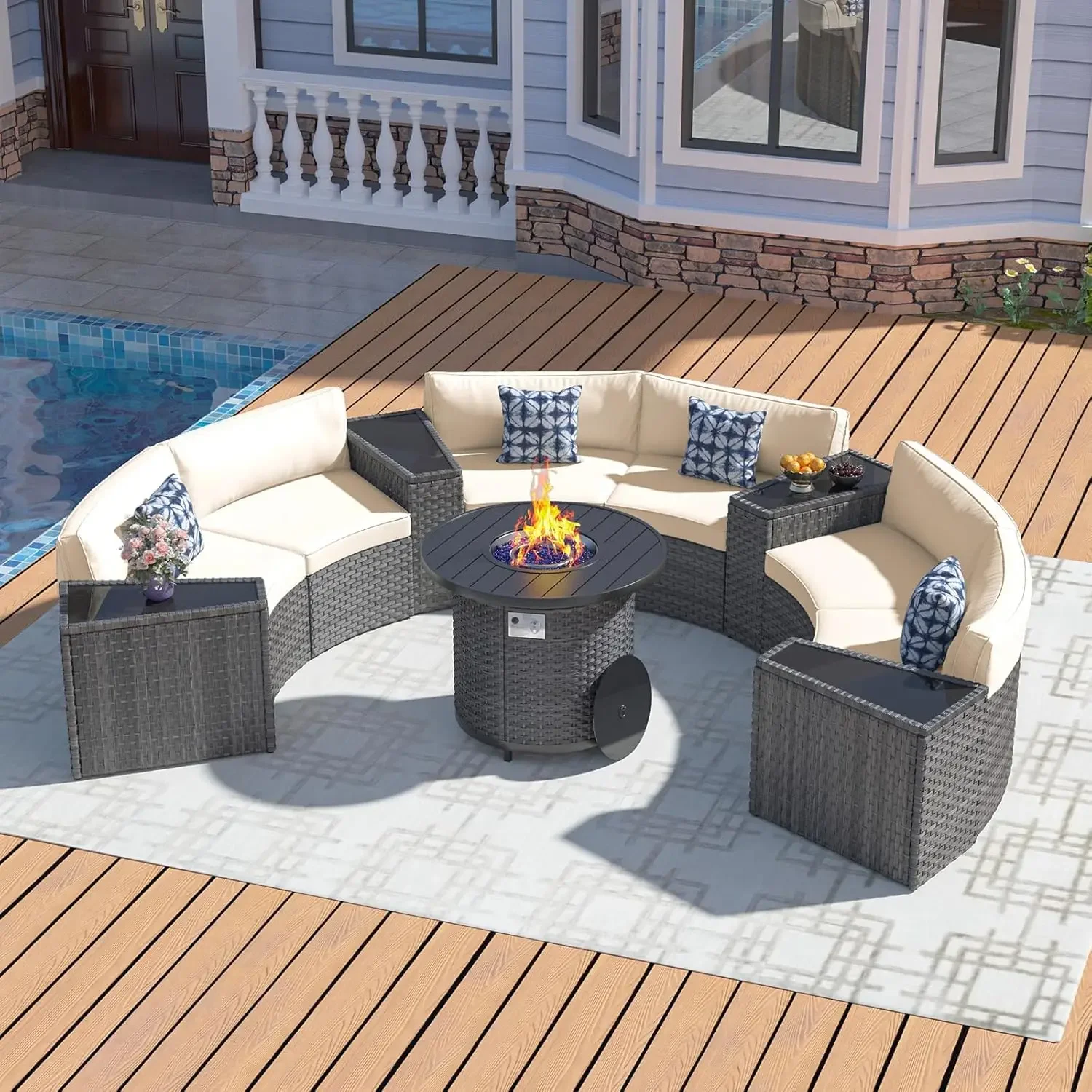 l Terrassenmöbel-Set mit 32-Zo – Outdoor Furniture With Fire Pit Table Bewertung und Preis