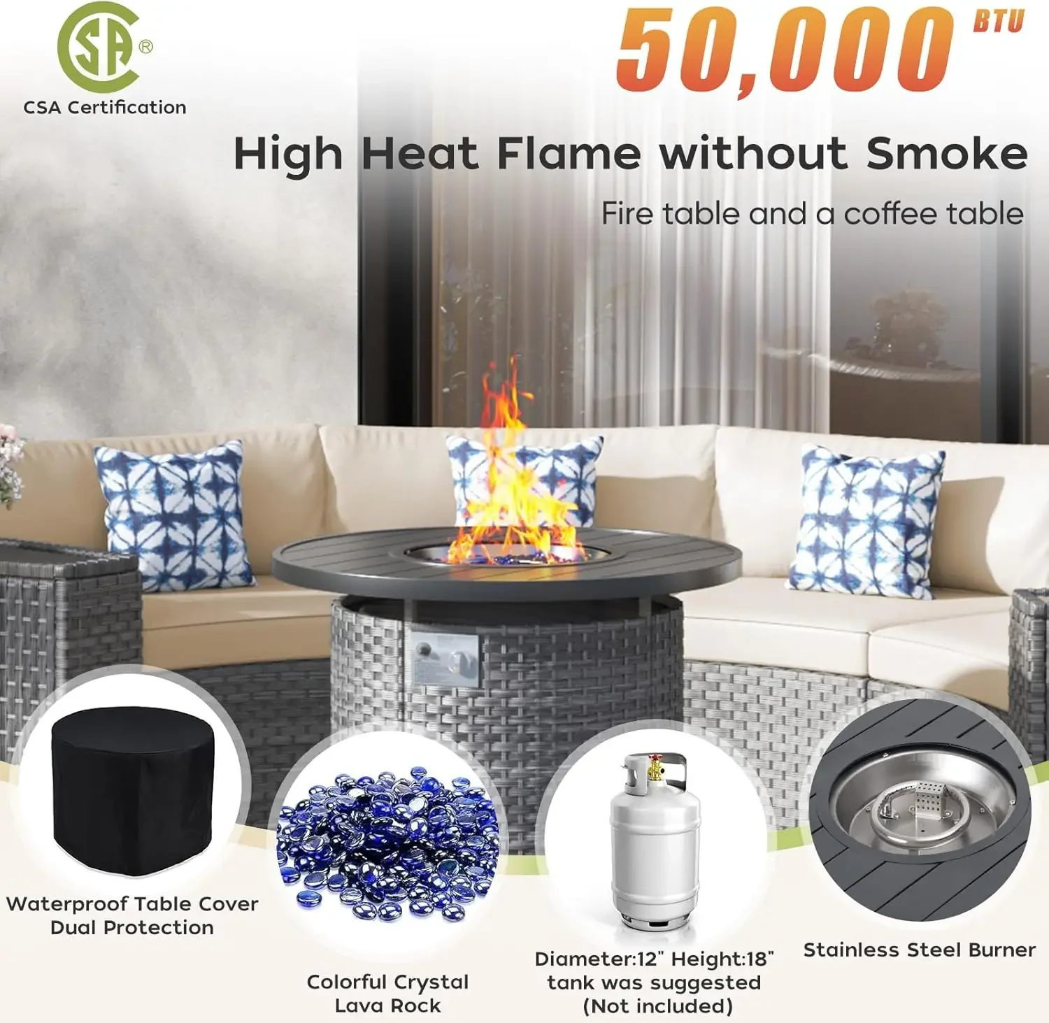 l Terrassenmöbel-Set mit 32-Zo – Outdoor Furniture With Fire Pit Table Bewertung und Preis