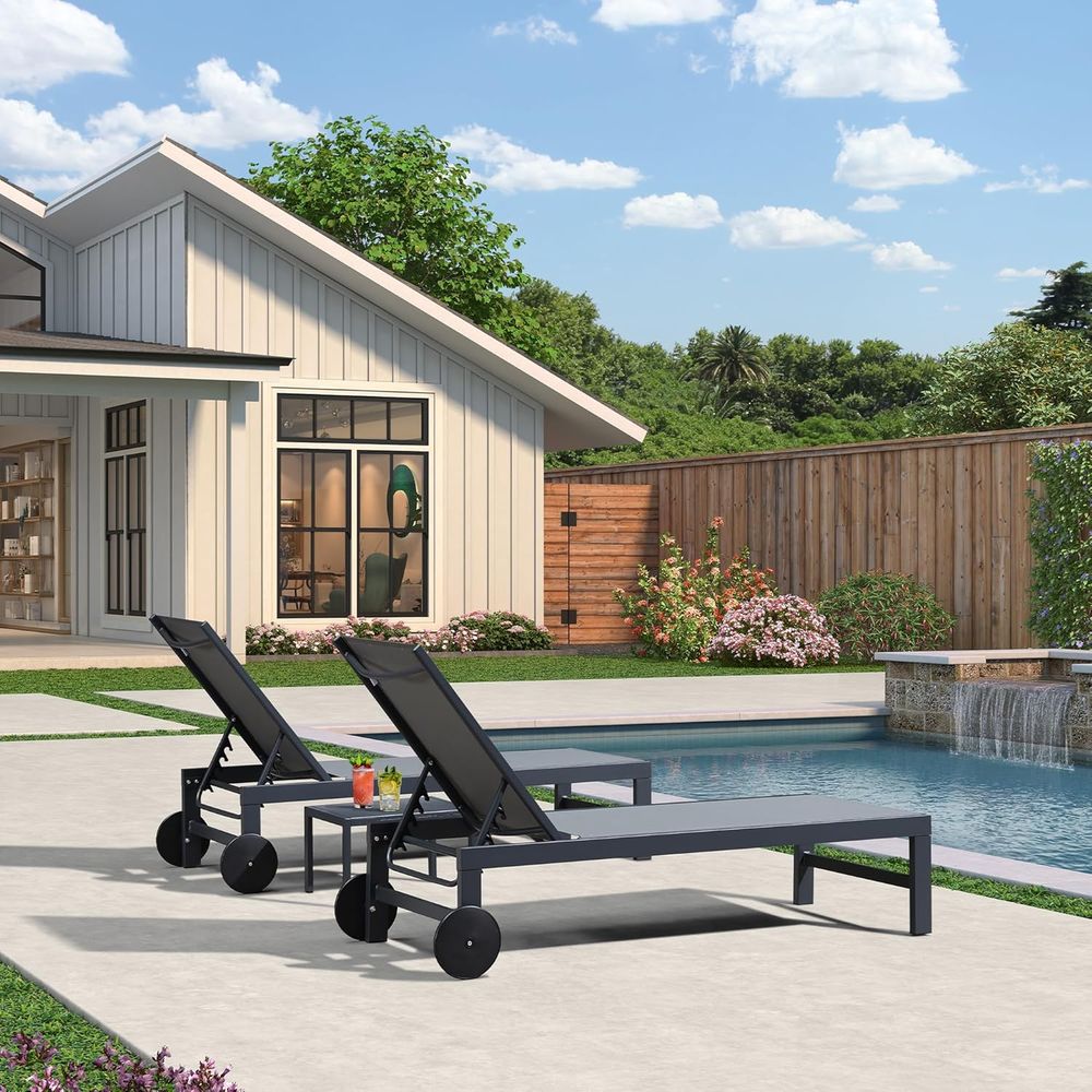 Pool-Liegestühle-Set mit Räder – Outdoor Furniture Ofo Bewertung und Preis
