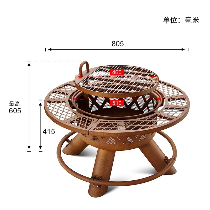 2026 Moderner Outdoor-Stahlgri – Outdoor Furniture With Fire Pit Table Bewertung und Preis