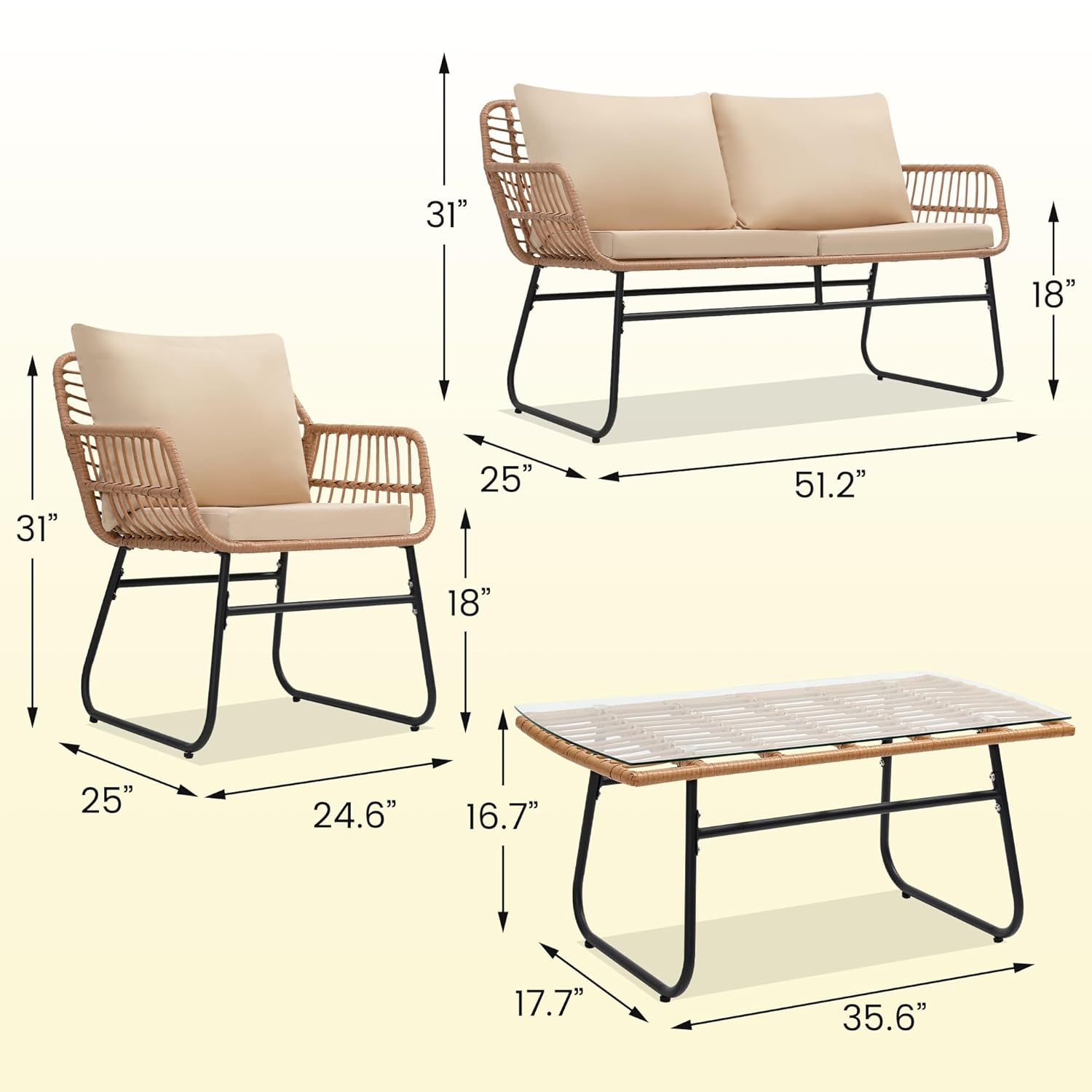 o*-4-teiliges Patio-Bistro-Gar – Outdoor Furniture Ofo Bewertung und Preis
