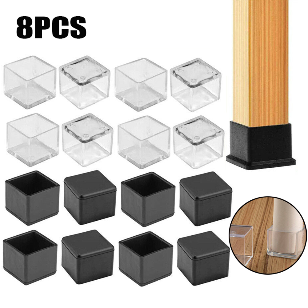 8Pcs Quadrat/Rechteck Silikon  – Outdoor Furniture Leg Protectors Bewertung und Preis